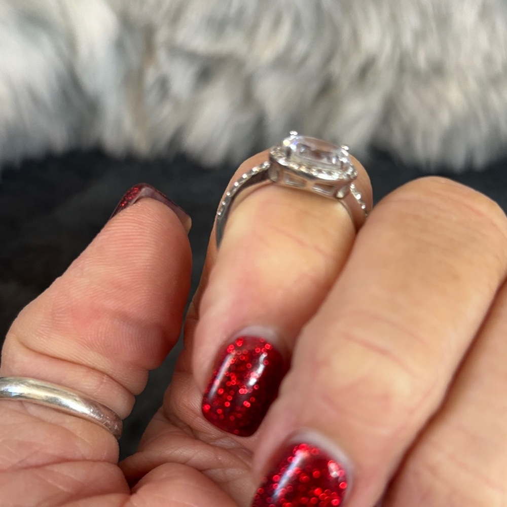 Diamonique Silver Ring with Sparkling Clear Gem - Picture 7 of 7